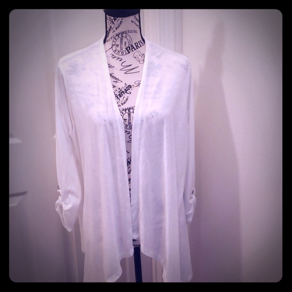 White cardigan